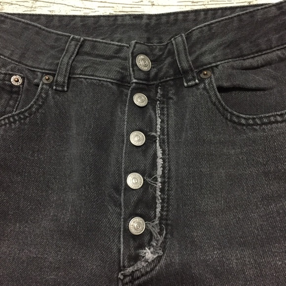 Maison Margiela MM6 Straight Button Fly Jeans Women’s 42 Gray Raw Hem Romania - Picture 10 of 15